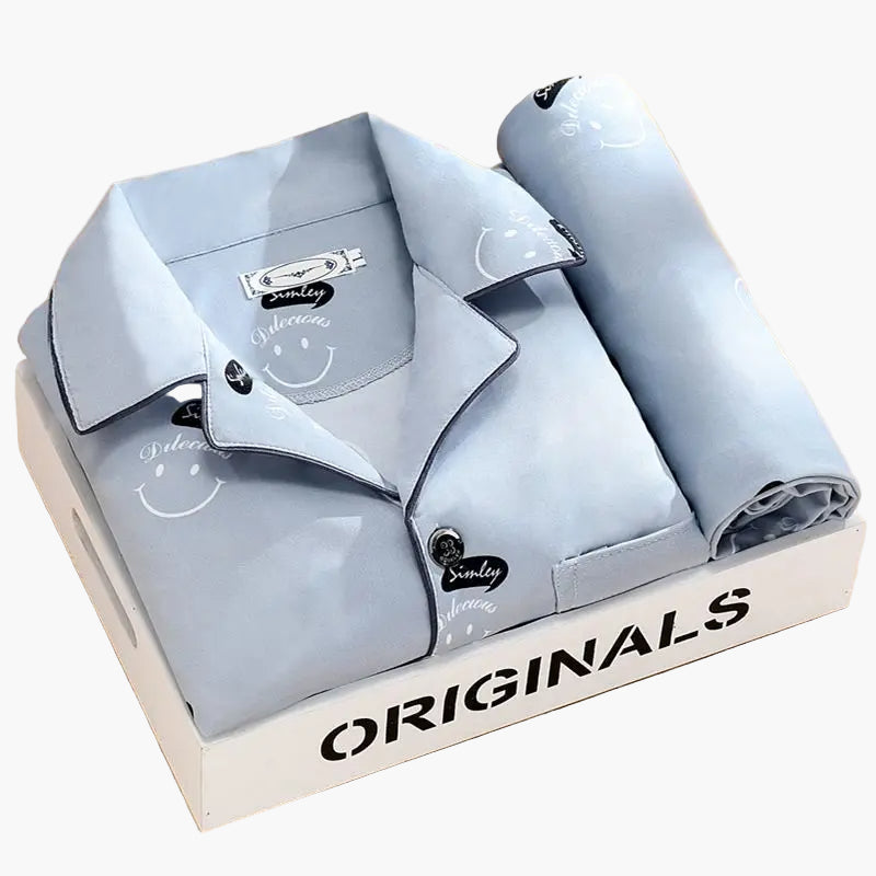 Herren Pyjama Set – Klassischer Schlafanzug mit Weizenmuster, Komfort-Loungewear