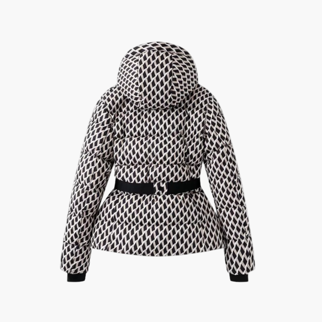 Damen Steppjacke mit Gürtel und Kapuze – Modische, Wasserabweisende Pufferjacke für Winter & Alltag