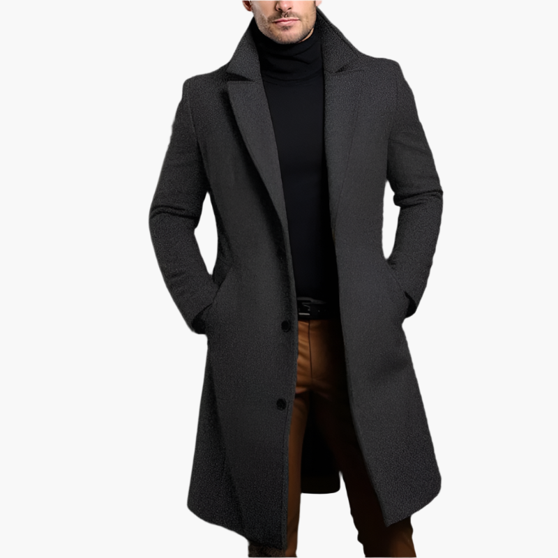 Herren Klassischer Wollmantel – Eleganter Wintermantel für Business & Freizeit