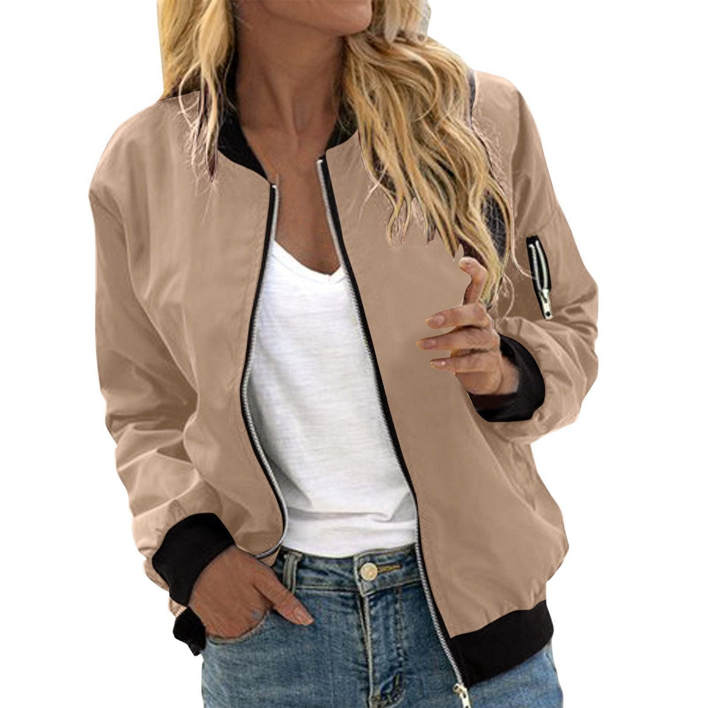 Emma – Modische Damen-Baseballjacke mit Reißverschluss