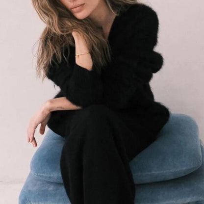 Mandy – Lockere Damen-Strickjacke mit V-Ausschnitt