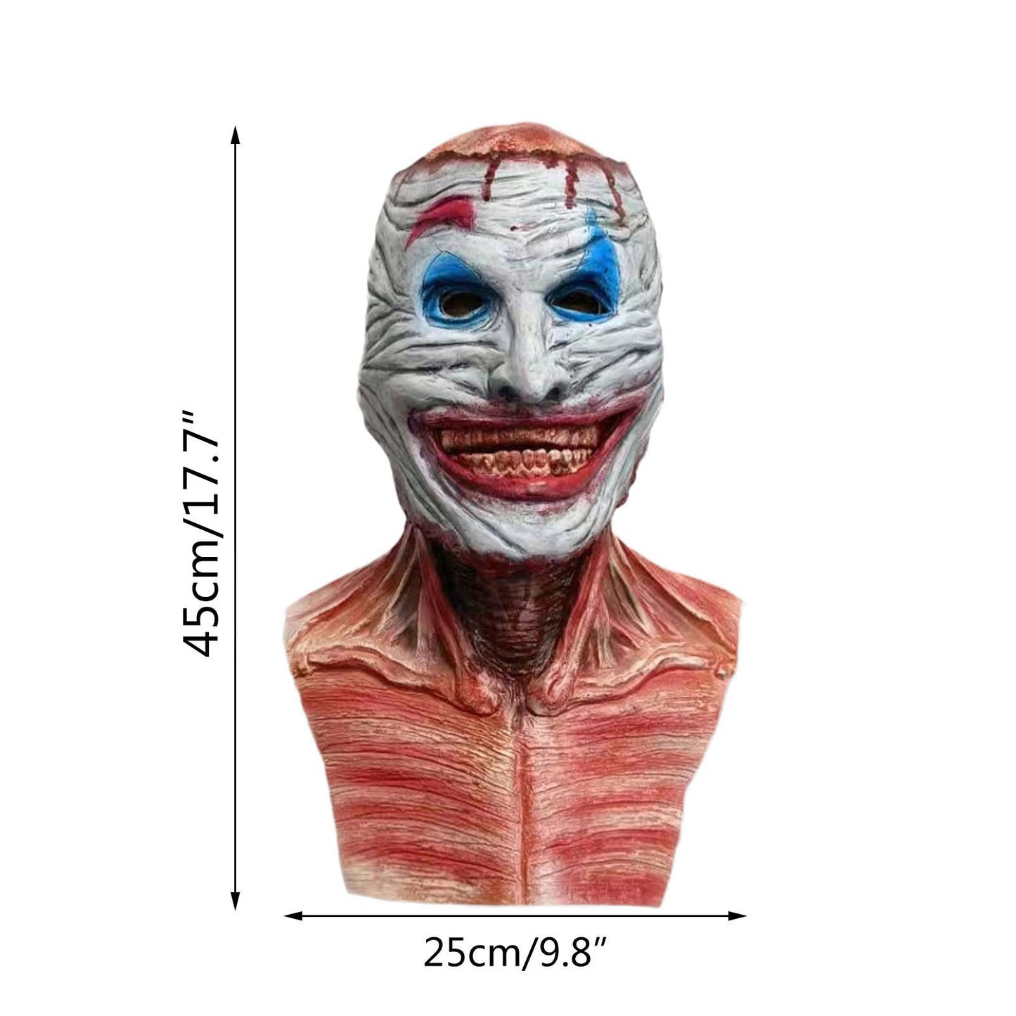 Halloween Horror Clown Maske für Erwachsene – Gruselige Latex Kopfmaske für Kostümpartys & Dekoration