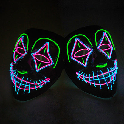 Halloween LED Leuchtmaske für Erwachsene – Gruselige Party Maske für Kostüm & Dekoration