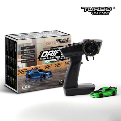 1:76 RC Drift Auto C64 für Jungen – Turbo Racing, Tischrennen, Top Rennspaß