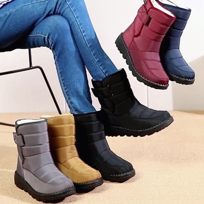 Donna – Wasserfeste Damenplattform-Winterstiefel mit Warmem Plüsch