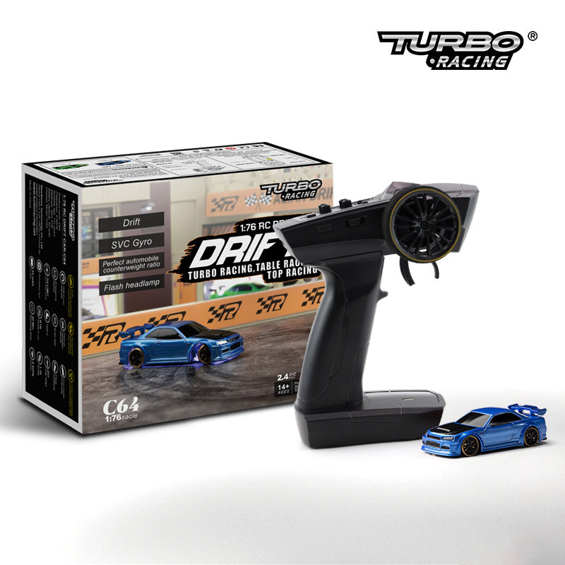 1:76 RC Drift Auto C64 für Jungen – Turbo Racing, Tischrennen, Top Rennspaß