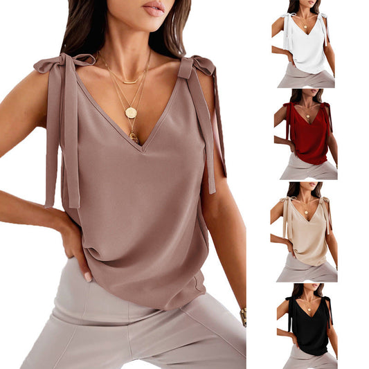 Megan – Ärmelloses Sommer-Top mit Schleife