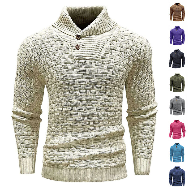 Thomas – Schlanker Herrenrollkragenpullover mit Knopfdesign