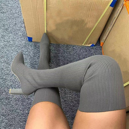 Lynda – Überknie-Stiefel mit Spitzem Zeh und Hohem Absatz