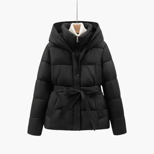 Damen Winter Steppjacke Parka mit Gürtel – Modischer Outdoor Mantel