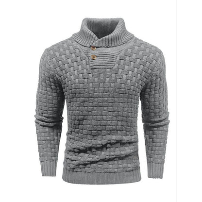 Thomas – Schlanker Herrenrollkragenpullover mit Knopfdesign