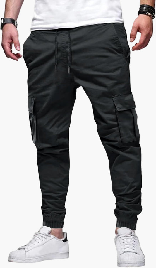 Herren Jogger Cargo Hose – Urban Streetwear Stretch mit Taschen für Freizeit & Outdoor