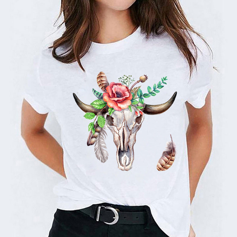 Stephanie – Süßes Damen-T-Shirt mit Cartoon-Print