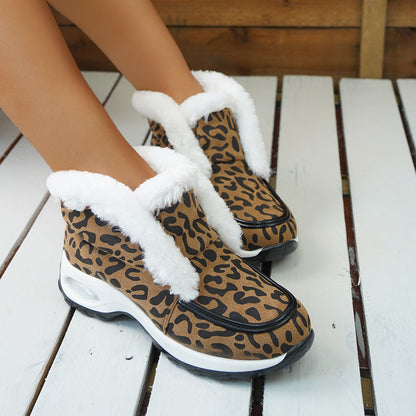Caroline – Luftgepolsterte Schneestiefel mit Leopardenmuster