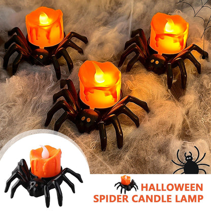 Halloween Spinnen Kerzenlampe – Gruselige Deko für Halloween-Partys & Spukhaus