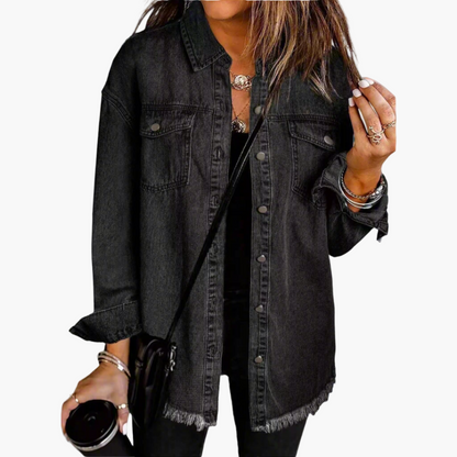 Damen Jeansjacke im lässigen Oversize-Stil – Vielseitige Übergangsjacke für Alltag und Freizeit