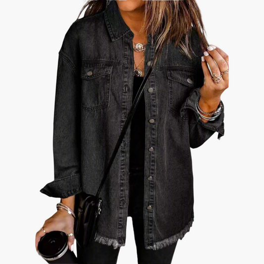 Damen Jeansjacke im lässigen Oversize-Stil – Vielseitige Übergangsjacke für Alltag und Freizeit