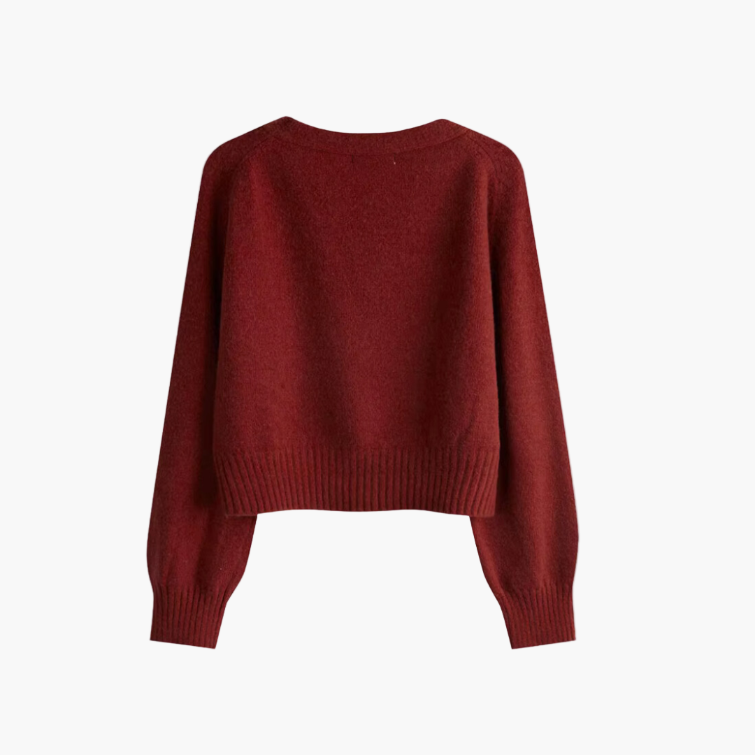 Damen Cardigan mit V-Ausschnitt und schrägem Knopf – Modischer Strick für Alltag und Büro
