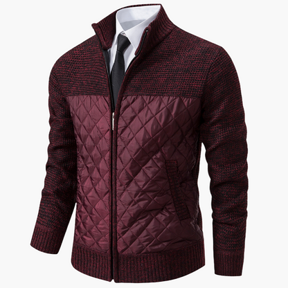 Herren Strickjacke mit Stehkragen – Eleganter Business Casual Look für Büro und Freizeit