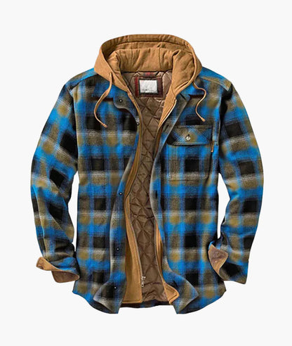Herren Gefütterte Karo-Hemdjacke mit Kapuze – Komfortabler Outdoor-Stil für Alltag & Abenteuer