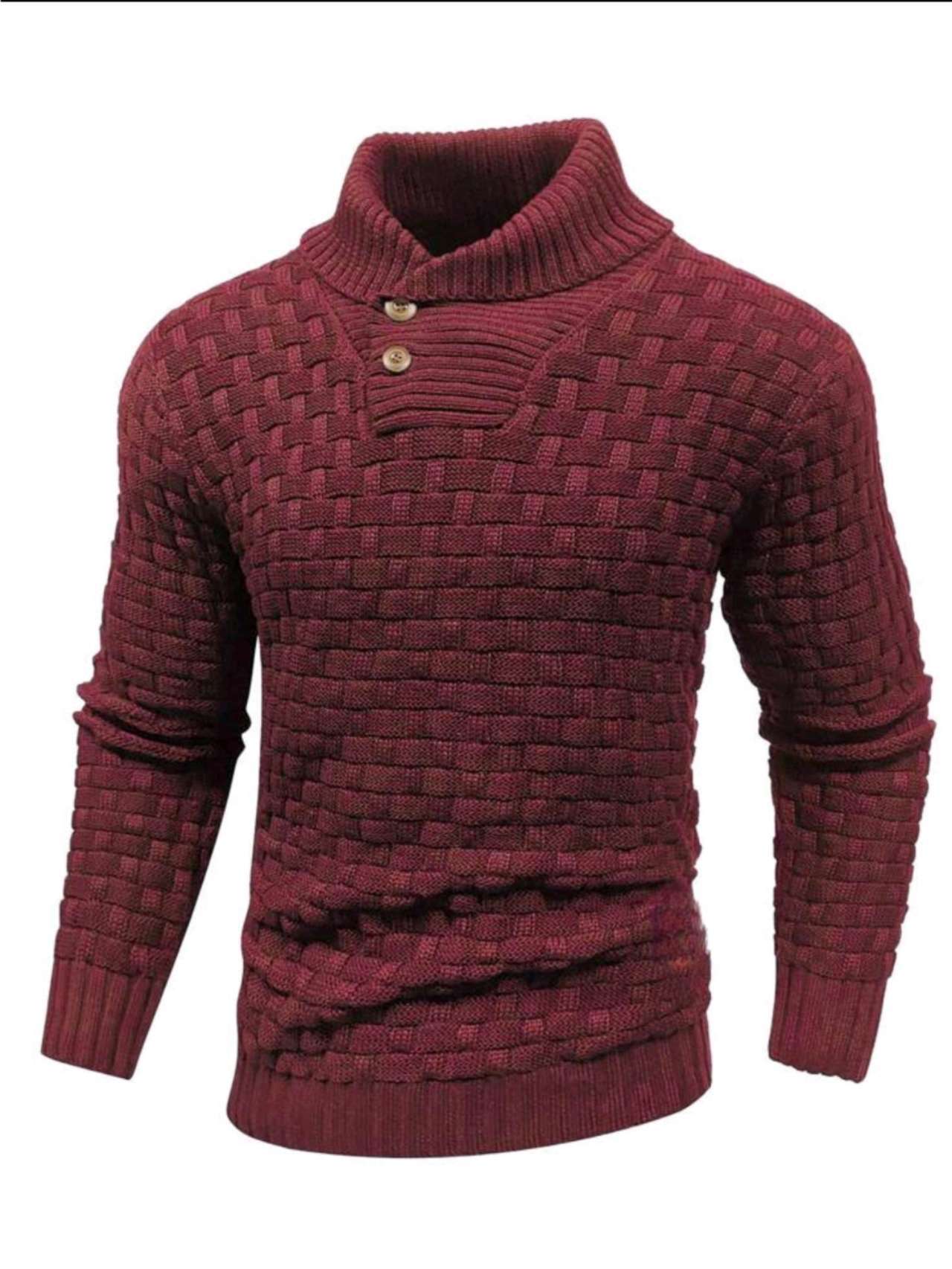 Thomas – Schlanker Herrenrollkragenpullover mit Knopfdesign