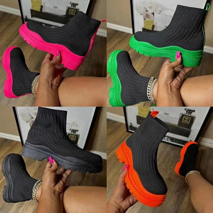 Zoe – Plattform Stiefeletten mit Chunky-Absätzen für Damen