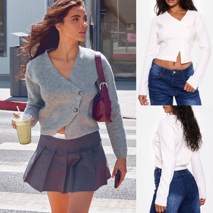 Jacqueline – Damen Strickjacke mit Knopfleiste