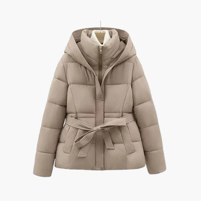 Damen Winter Steppjacke Parka mit Gürtel – Modischer Outdoor Mantel