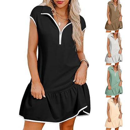 Ruby – Kurzes Kleid mit Polokragen und Reißverschluss