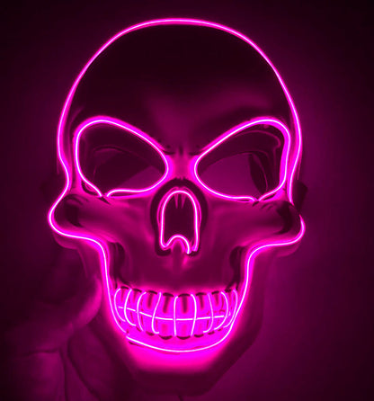 Halloween LED Leuchtende Schädelmaske – Unisex Grusel-Kostüm & Party-Accessoire