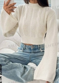 Kelly – Langer Pullover mit ausgestellten Ärmeln