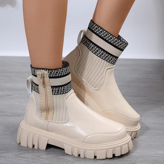 Hayley – Mittelhohe Stiefel mit Reißverschluss und rutschfester Sohle für Damen