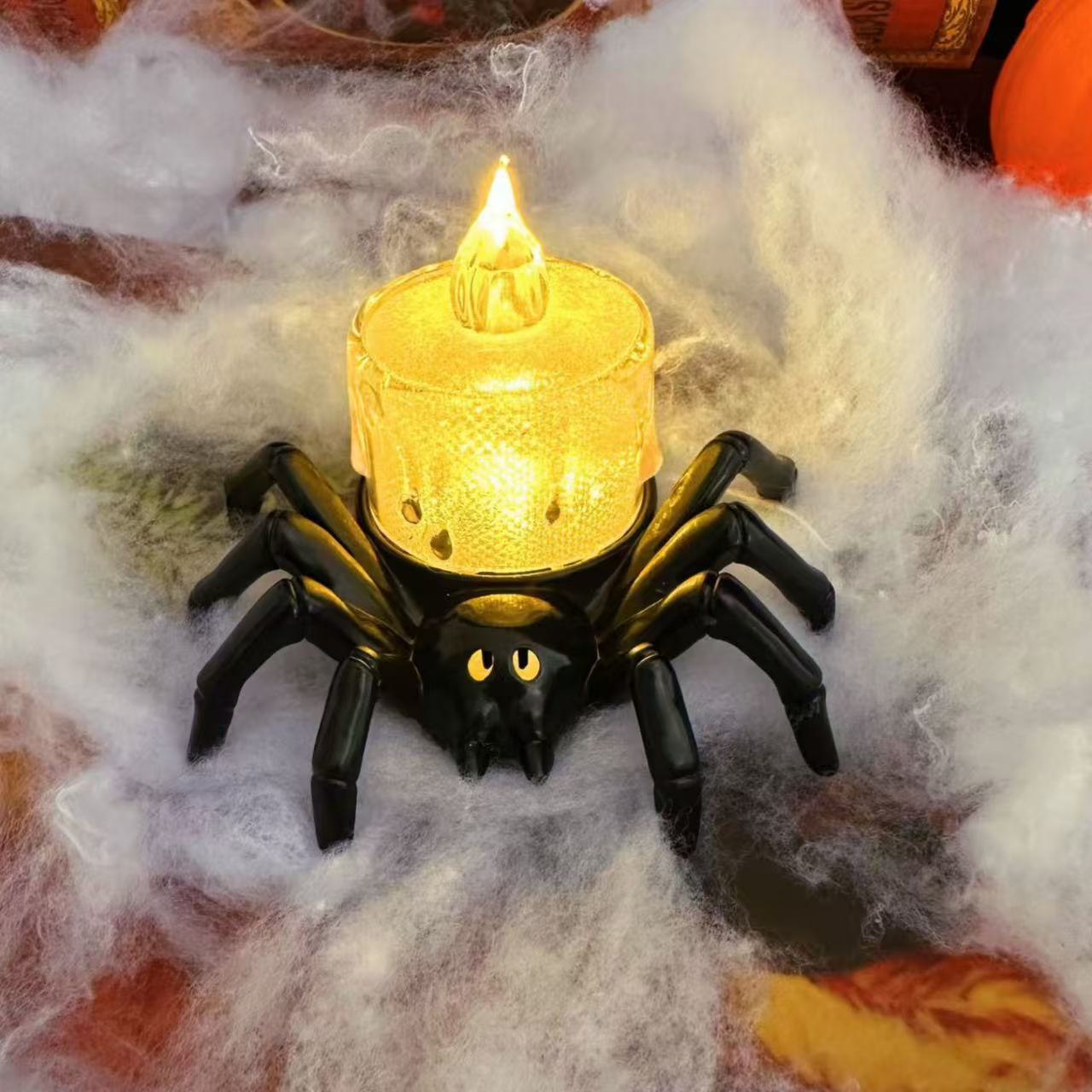 Halloween Spinnen Kerzenlampe – Gruselige Deko für Halloween-Partys & Spukhaus