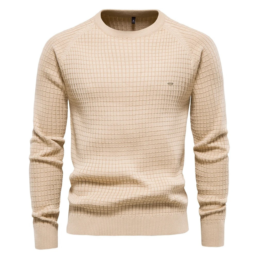 Maximilian – Herren Strickpullover aus 100% Baumwolle, Rundhalsausschnitt, für Herbst und Winter