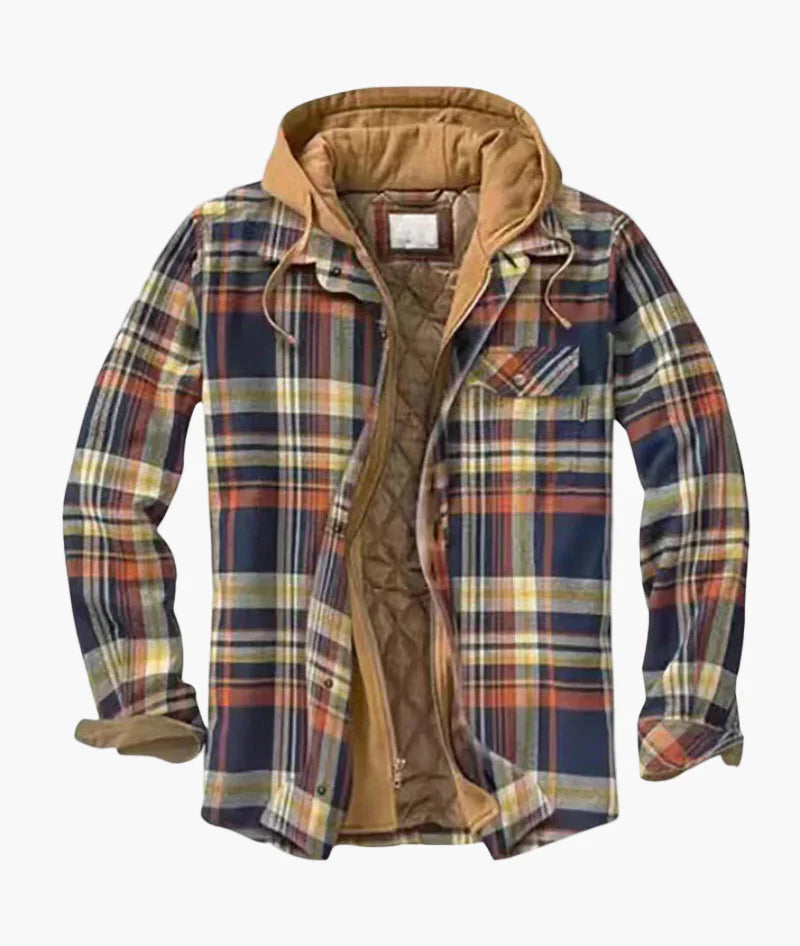 Herren Gefütterte Karo-Hemdjacke mit Kapuze – Komfortabler Outdoor-Stil für Alltag & Abenteuer