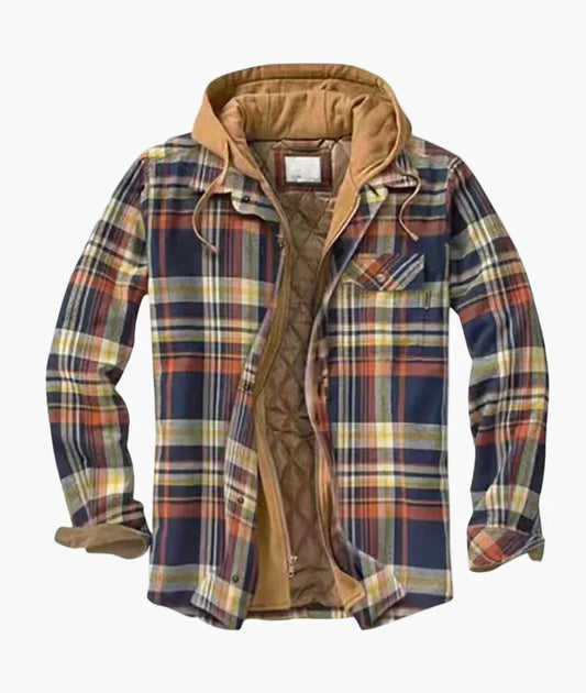 Herren Gefütterte Karo-Hemdjacke mit Kapuze – Komfortabler Outdoor-Stil für Alltag & Abenteuer