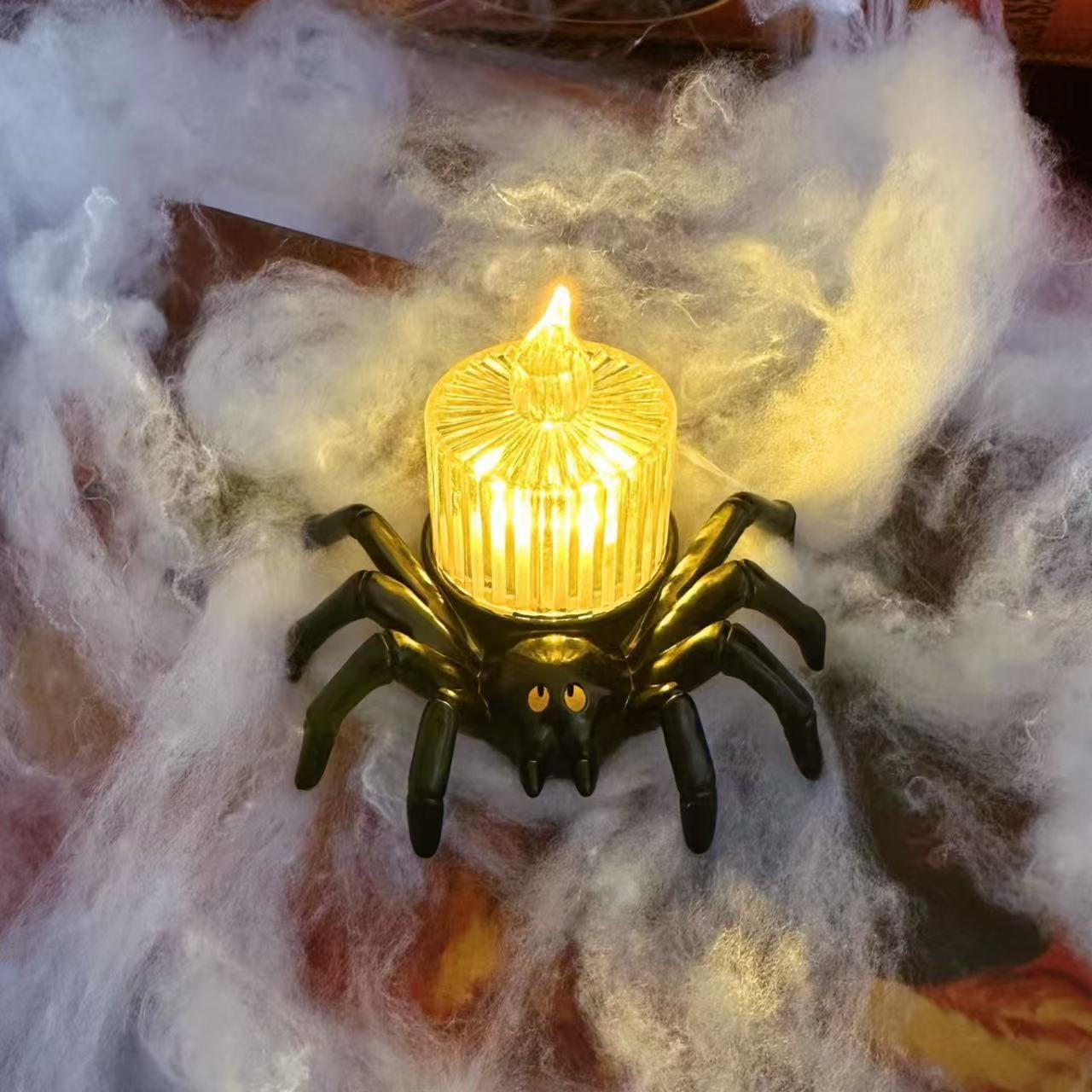 Halloween Spinnen Kerzenlampe – Gruselige Deko für Halloween-Partys & Spukhaus