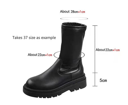 Barbara – Dicke Sohle Stiefel mit Chunky Absatz
