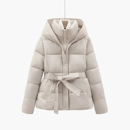 Damen Winter Steppjacke Parka mit Gürtel – Modischer Outdoor Mantel