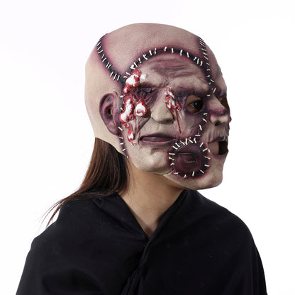 Halloween Horrormaske Drei-Seiten-Gesicht für Erwachsene – Gruselige Verkleidung für Kostümpartys & Deko