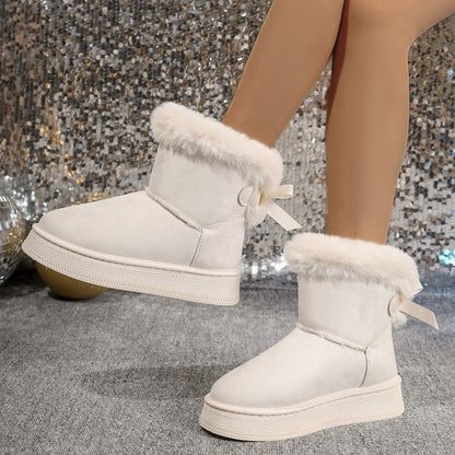 Kimberley – Damen Schneestiefel mit Schleife und Plüsch