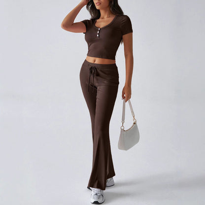 Kimberley – Einfarbiger Damenanzug mit Rundhalsausschnitt