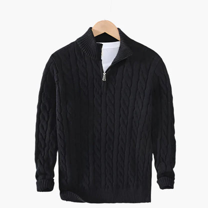 Herren Strickpullover mit Zopfmuster – Klassischer Freizeit- und Business-Look