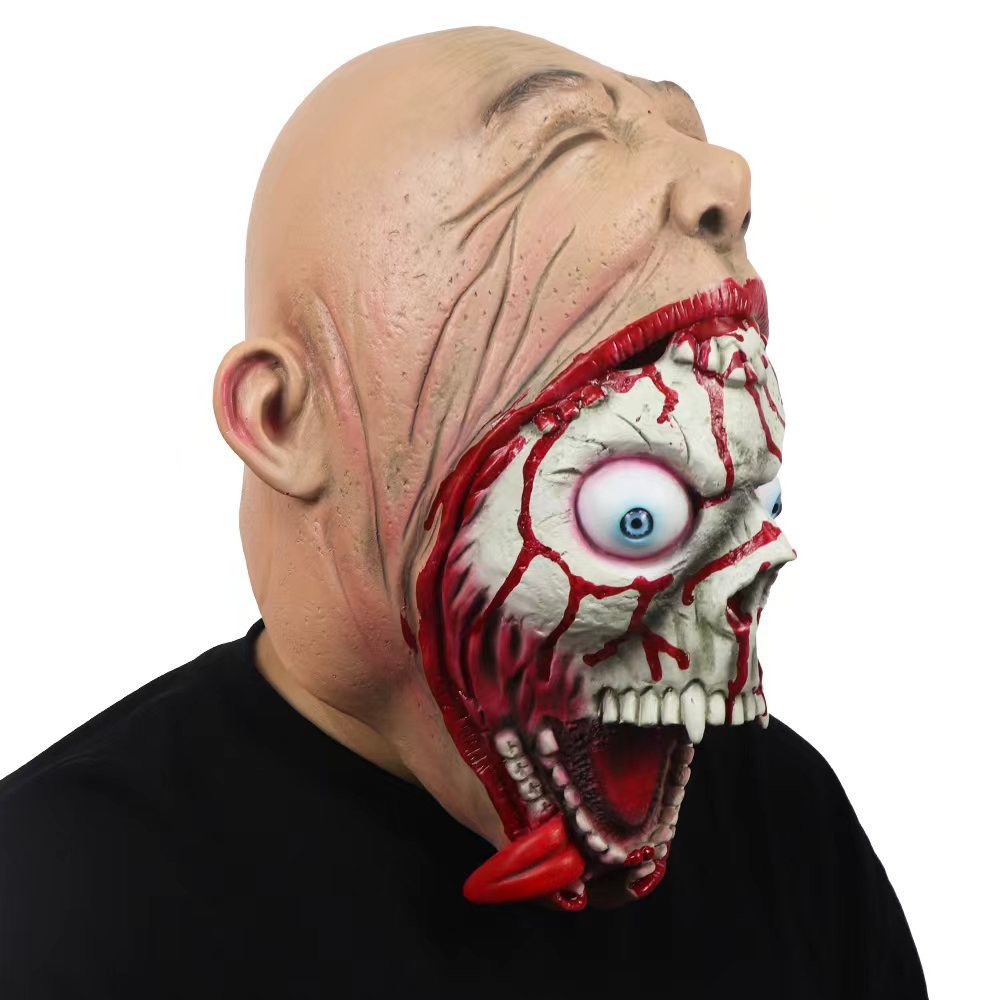 Halloween Latex Maske Big Mouth – Gruselige Horrormaske für Erwachsene