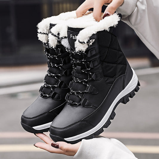 Sue – Modische Damen Schneestiefel mit hohem Schaft
