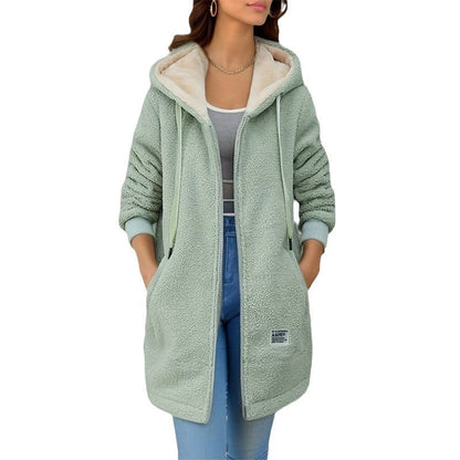 Leanne – Mittellanger Kaschmir-Hoodie mit Fleecefutter