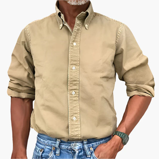 Herren Freizeithemd mit klassischem Button-Down-Kragen – Zeitloser Stil für Alltag und Business