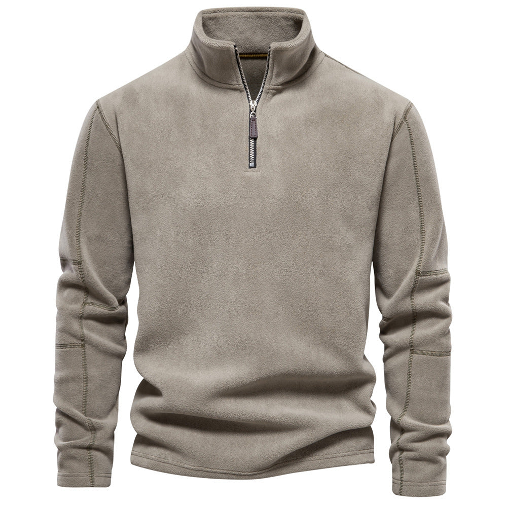 Ron – Stehkragen-Reißverschluss-Sweatshirt mit Fleece