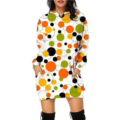 Damen Halloween Hoodie Kleid – Lustiges Kostüm für Halloween-Partys & Gruselige Anlässe