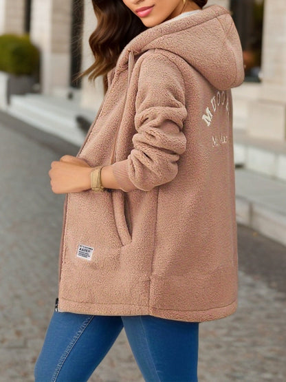 Leanne – Mittellanger Kaschmir-Hoodie mit Fleecefutter